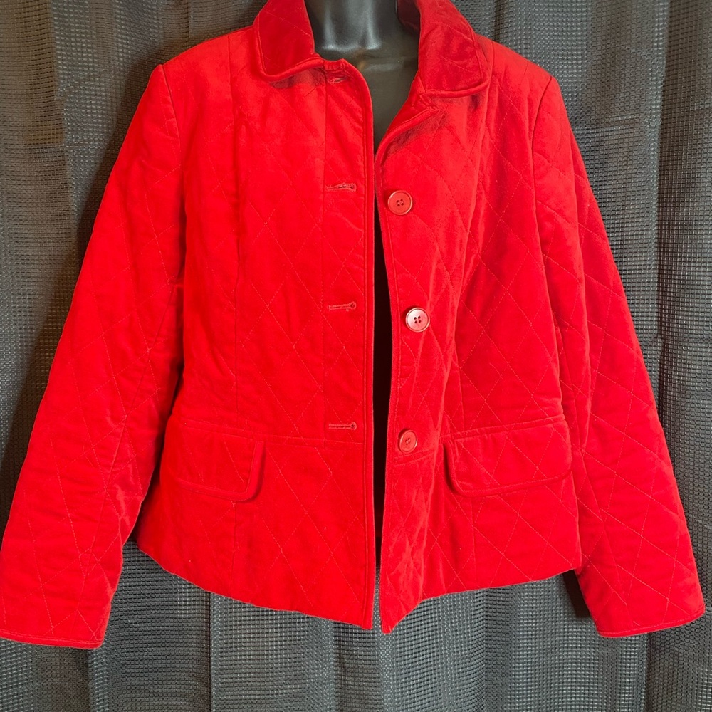 Talbots Quilted Velour Blazer. Lined with pockets. EUC! Size 12